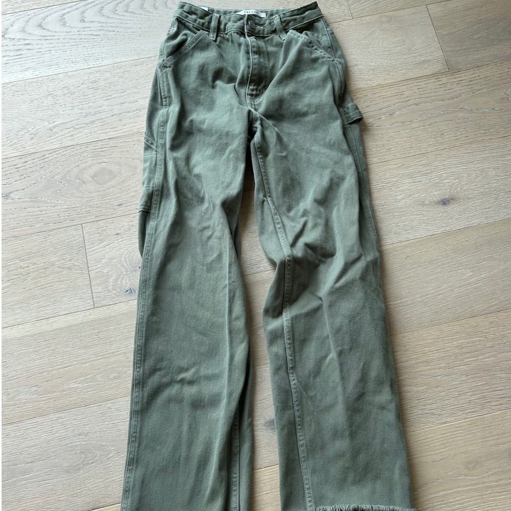 PacSun 90s BF Carpenter Pants Olive Green High Rise Straight Leg Size 24